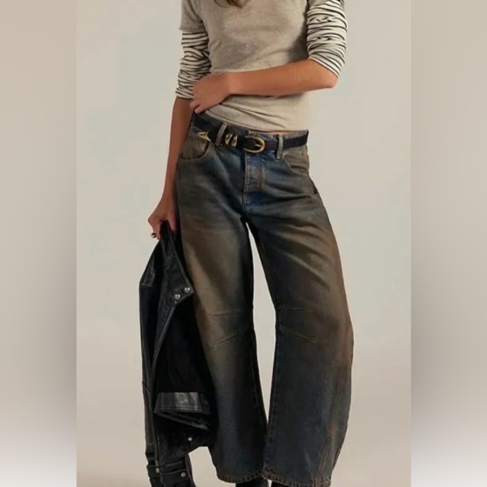 Free People Good Luck Barrel Jeans Sz 26
